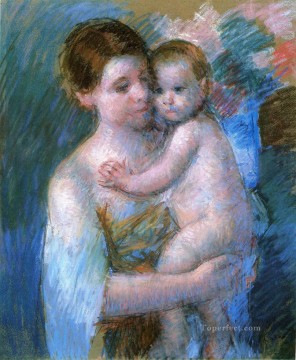 Mother Holding Her Baby mothers children Mary Cassatt Oil Paintings